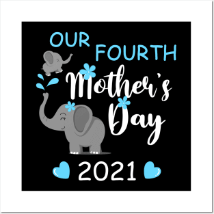 Our Fourth Mother's Day Shirt 4th For Mom & Baby Matching Posters and Art